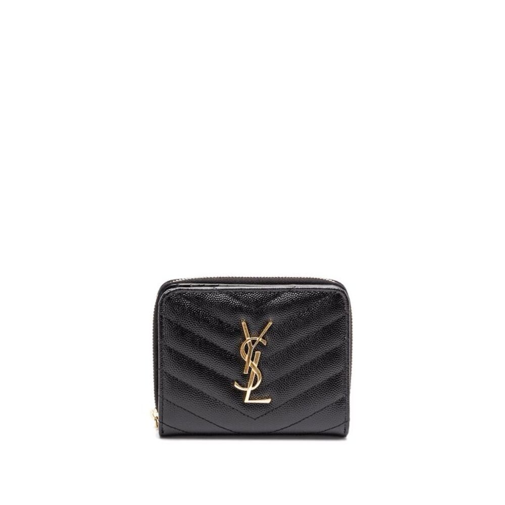 Saint Laurent Women `Cassandre Matelassé` Compact Zip Around Wallet - Picture 1 of 4